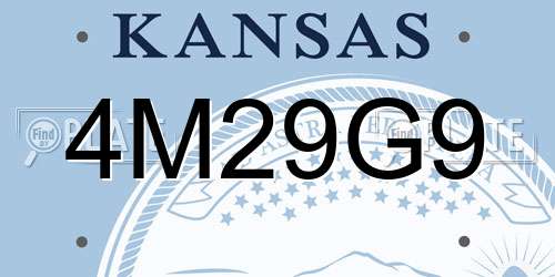 4M29G9 Kansas License Plate