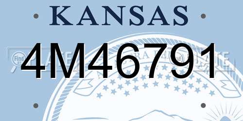 4M46791 Kansas License Plate