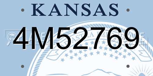 4M52769 Kansas License Plate