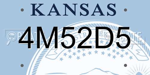 4M52D5 Kansas License Plate