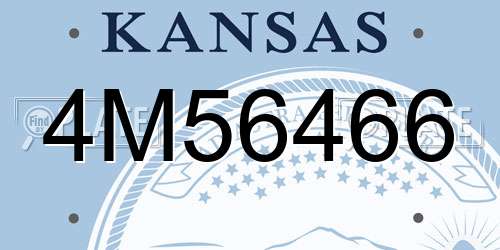 4M56466 Kansas License Plate