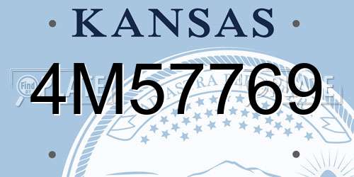 4M57769 Kansas License Plate