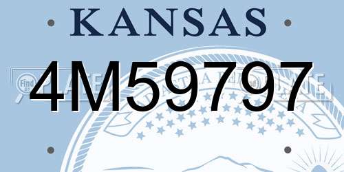 4M59797 Kansas License Plate