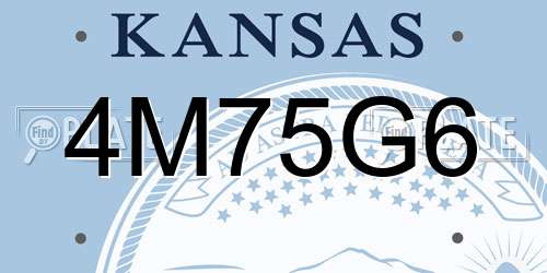 4M75G6 Kansas License Plate