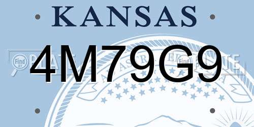 4M79G9 Kansas License Plate