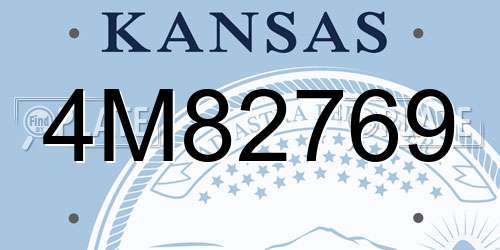 4M82769 Kansas License Plate