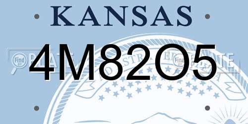 4M82O5 Kansas License Plate