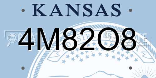 4M82O8 Kansas License Plate