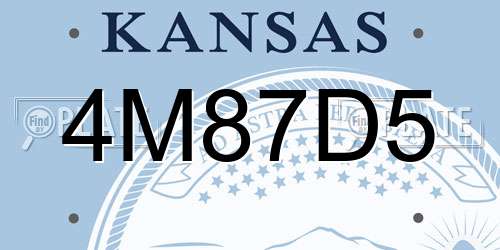 4M87D5 Kansas License Plate