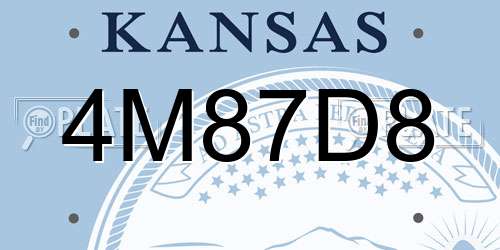 4M87D8 Kansas License Plate