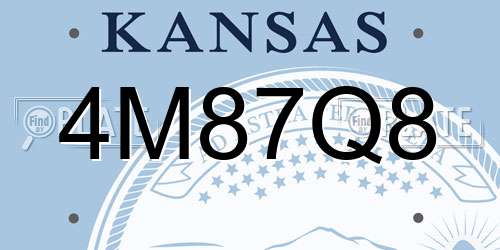 4M87Q8 Kansas License Plate