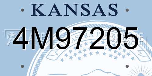 4M97205 Kansas License Plate