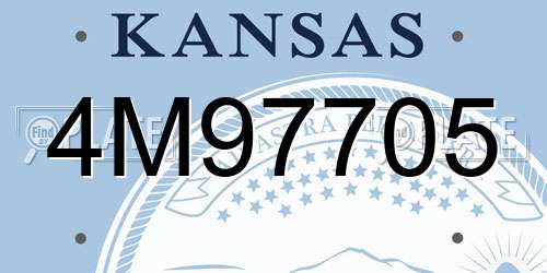 4M97705 Kansas License Plate