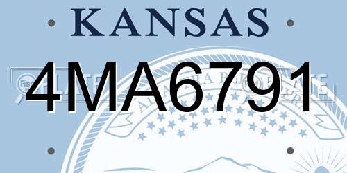 4MA6791 Kansas License Plate