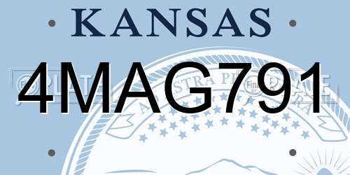4MAG791 Kansas License Plate