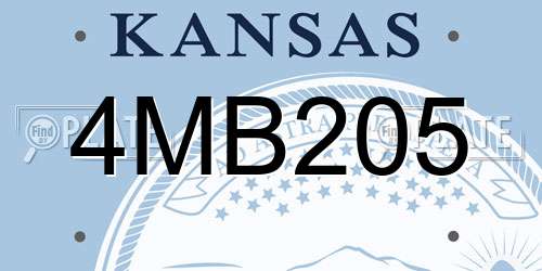 4MB205 Kansas License Plate
