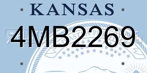 4MB2269 Kansas License Plate