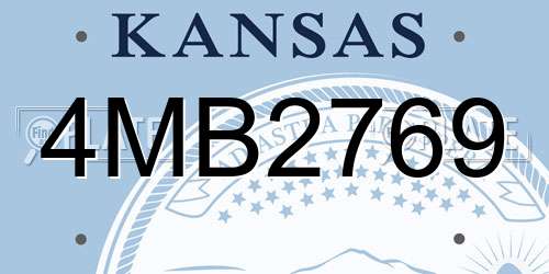 4MB2769 Kansas License Plate