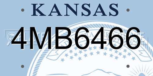 4MB6466 Kansas License Plate