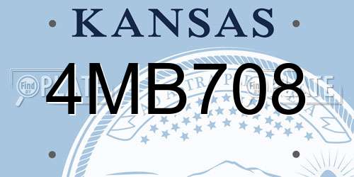4MB708 Kansas License Plate