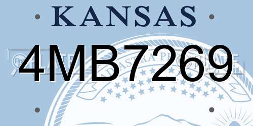 4MB7269 Kansas License Plate