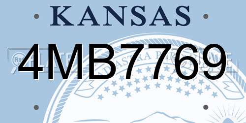 4MB7769 Kansas License Plate