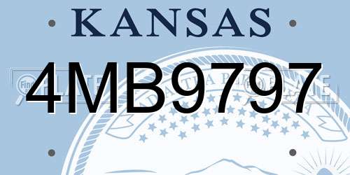 4MB9797 Kansas License Plate