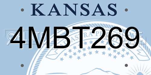 4MBT269 Kansas License Plate