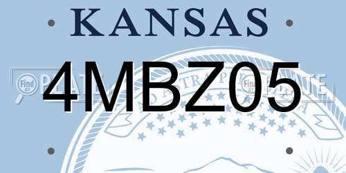 4MBZ05 Kansas License Plate