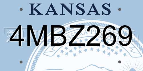 4MBZ269 Kansas License Plate