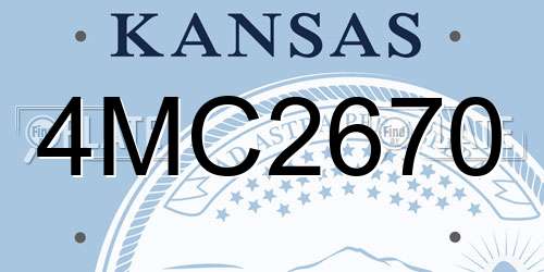 4MC2670 Kansas License Plate