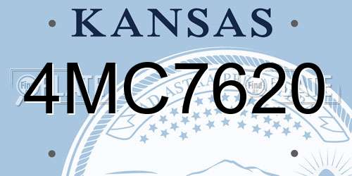 4MC7620 Kansas License Plate