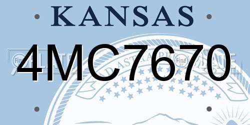 4MC7670 Kansas License Plate