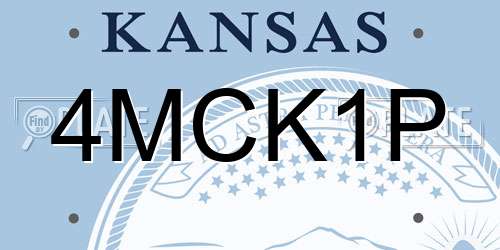 4MCK1P Kansas License Plate