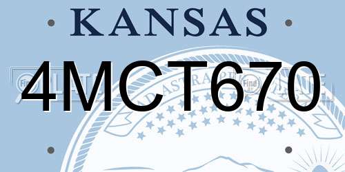 4MCT670 Kansas License Plate