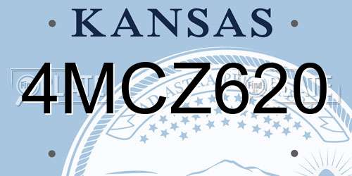 4MCZ620 Kansas License Plate