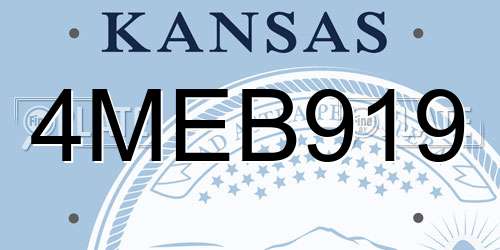 4MEB919 Kansas License Plate