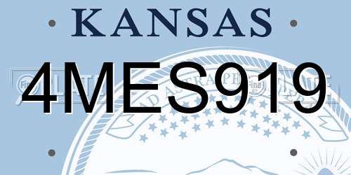 4MES919 Kansas License Plate