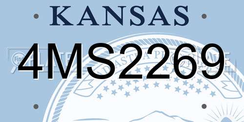 4MS2269 Kansas License Plate