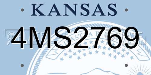 4MS2769 Kansas License Plate