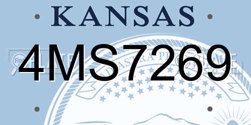 4MS7269 Kansas License Plate