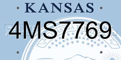4MS7769 Kansas License Plate