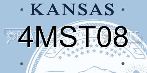 4MST08 Kansas License Plate