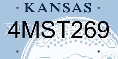 4MST269 Kansas License Plate