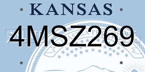 4MSZ269 Kansas License Plate
