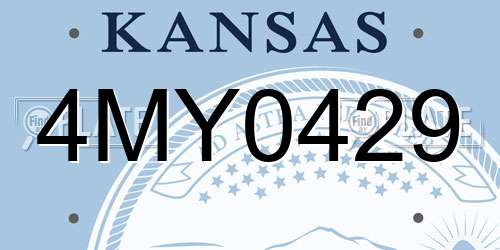 4MY0429 Kansas License Plate