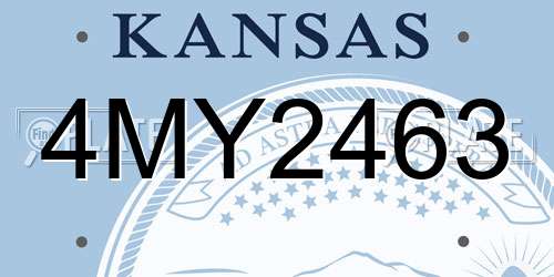 4MY2463 Kansas License Plate