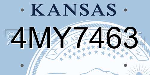4MY7463 Kansas License Plate