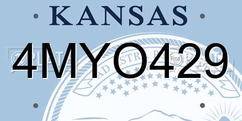 4MYO429 Kansas License Plate