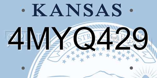 4MYQ429 Kansas License Plate